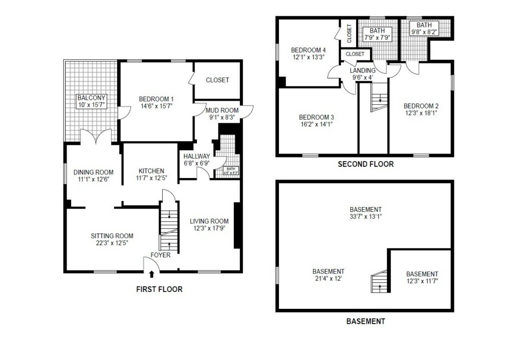 Floor plan example - B&W